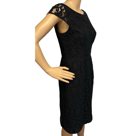 J. Crew Elsa Dress in Leavers Lace Black A6005 Size 4 - Picture 3 of 12
